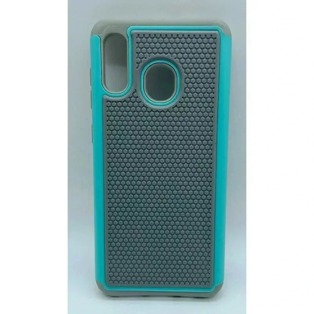 Dahkoiz Hybrid Case For Galaxy A20 A30 Mint Green Gray 2 Screen Protectors